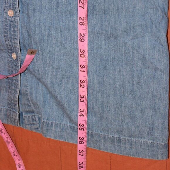 Talbots Blue 100% Cotton Blend Button Down Denim Shirt Dress Women's Size 4 - Picture 12 of 12